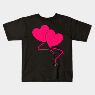 TWO HEARTS PINK MIX Kids T-Shirt